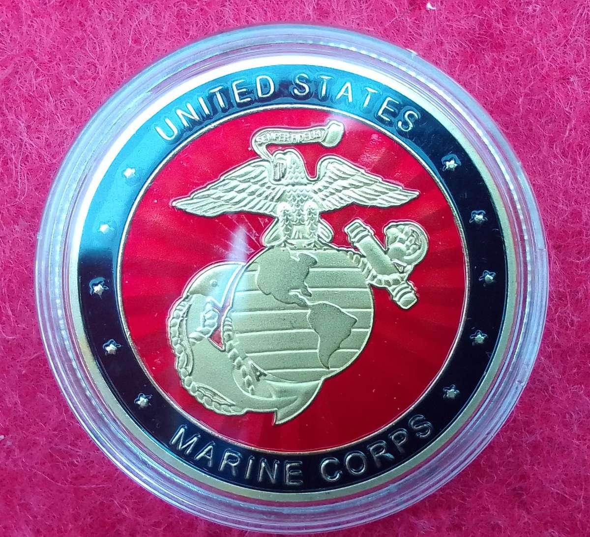 US Marine Corps Creed challenge coin ( golden )