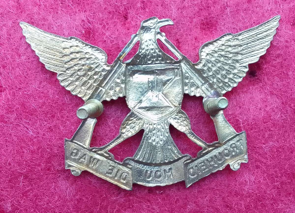 REGT. DE WET  METAL CAP BADGE