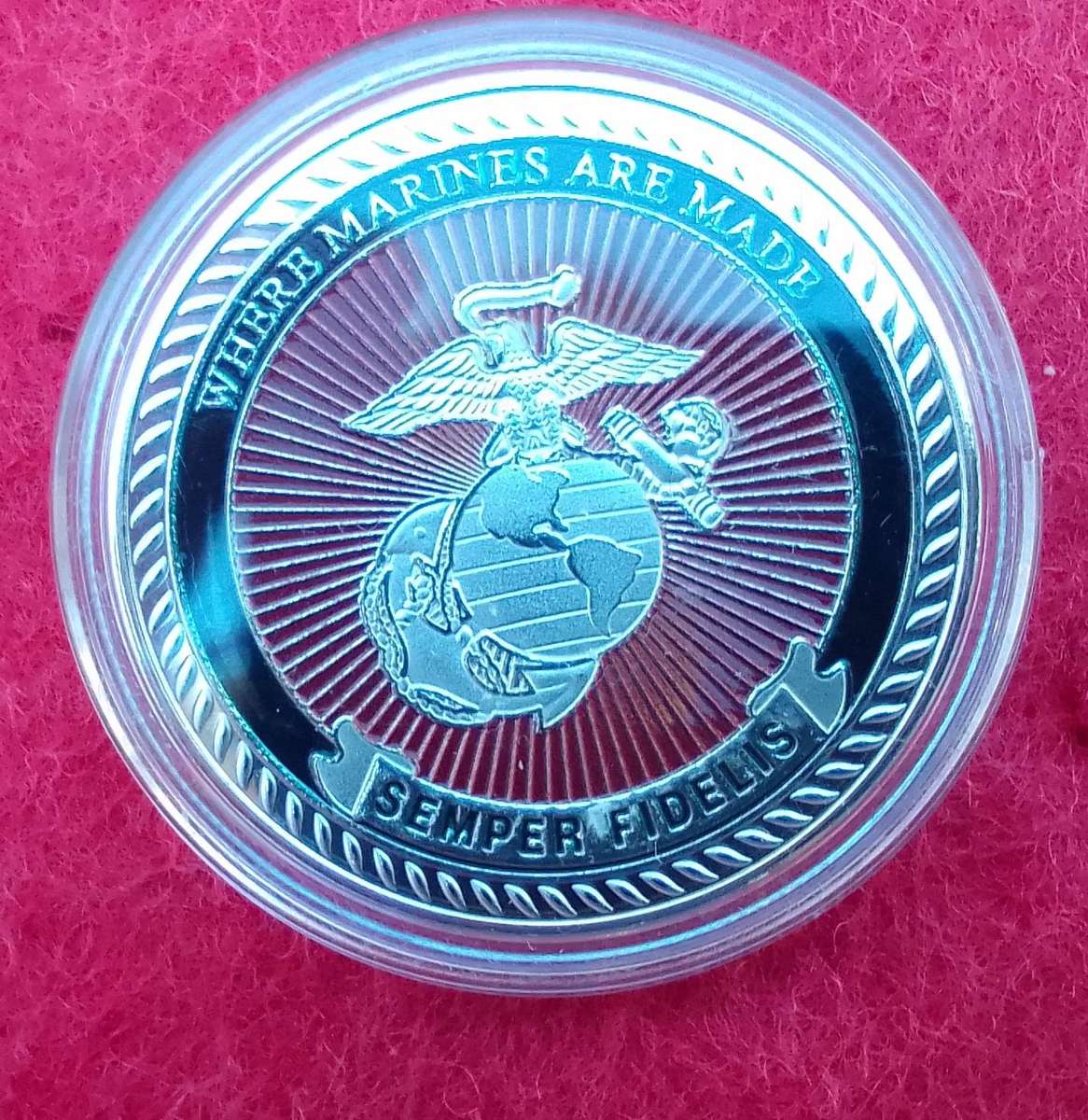 US Marine Corps Veterans Challenge coin ( silver )