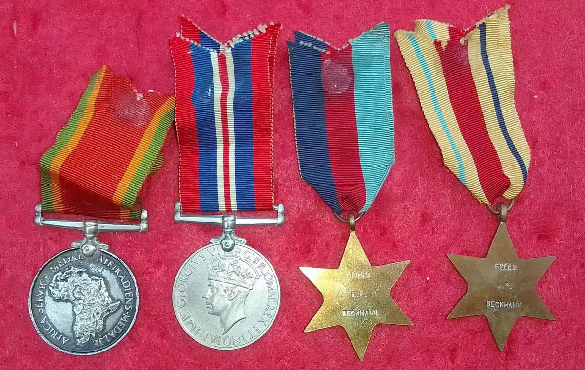 SET OF 4 X WW11 MEDALS BELONGING TO 62069 EP BECKMANN