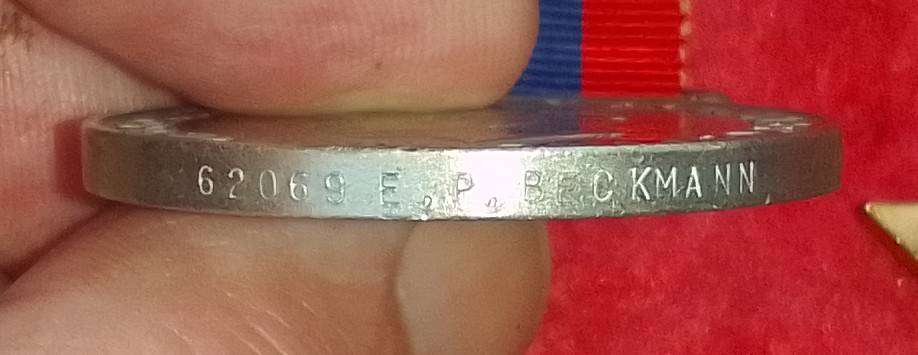 SET OF 4 X WW11 MEDALS BELONGING TO 62069 EP BECKMANN