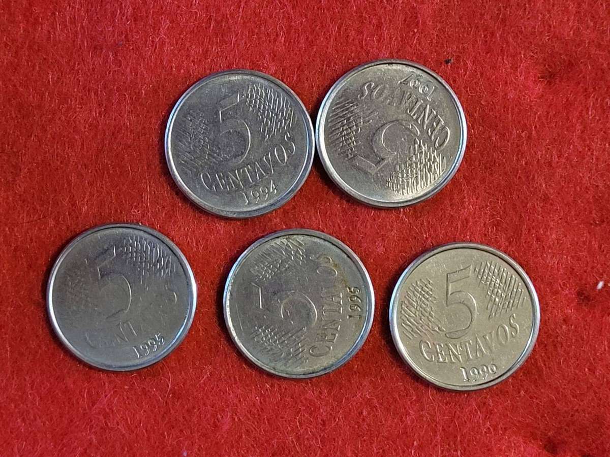 Brazil5 centavos  1994 ,1995 ,1995 ,1996 ,1997   COINS