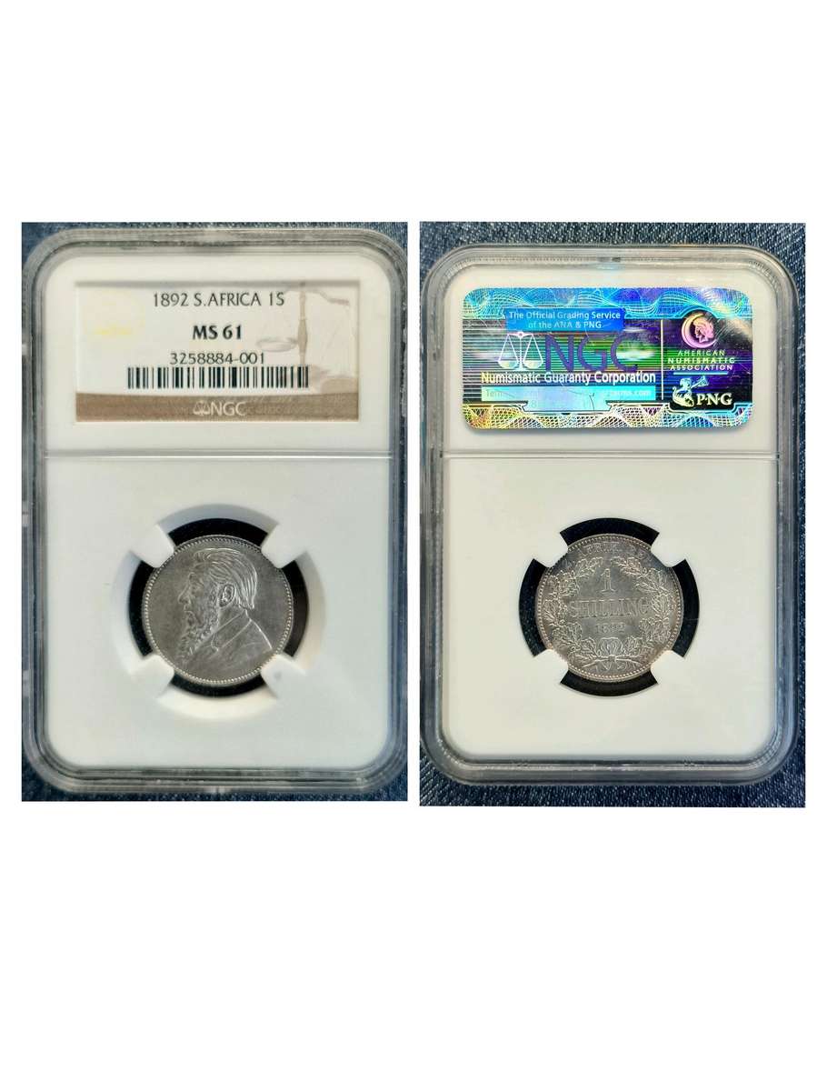 1892.!! Paul Kruger 1-Shilling!! R1 Start!! Mint State!!-Ultra Rare in this condition!!