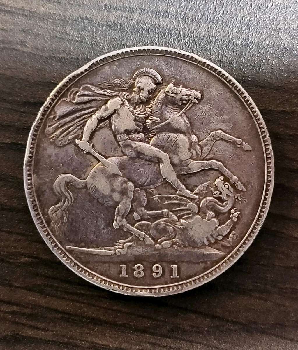 1891 Five Shilling Queen Victoria Silver Coin