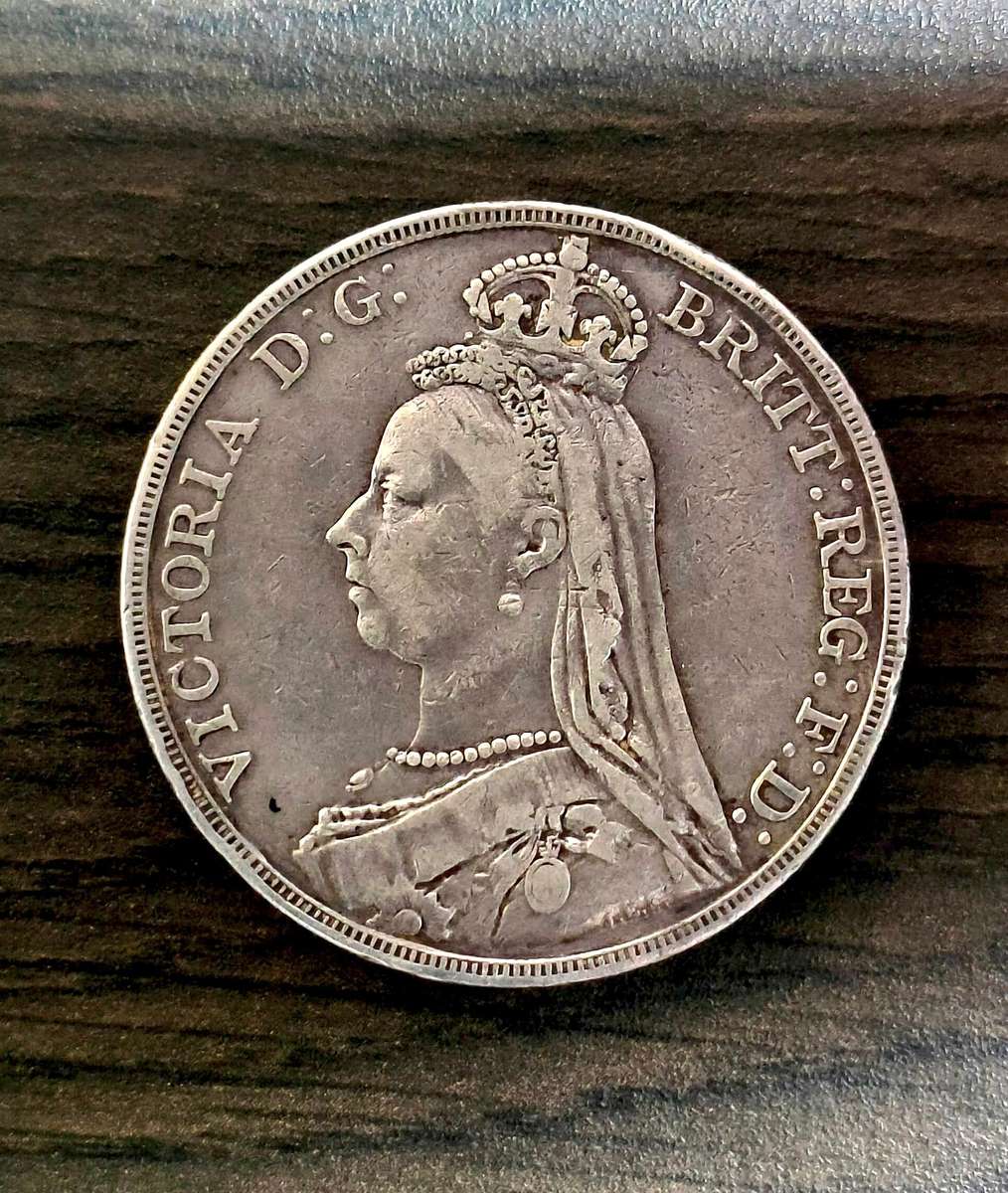 1891 Five Shilling Queen Victoria Silver Coin