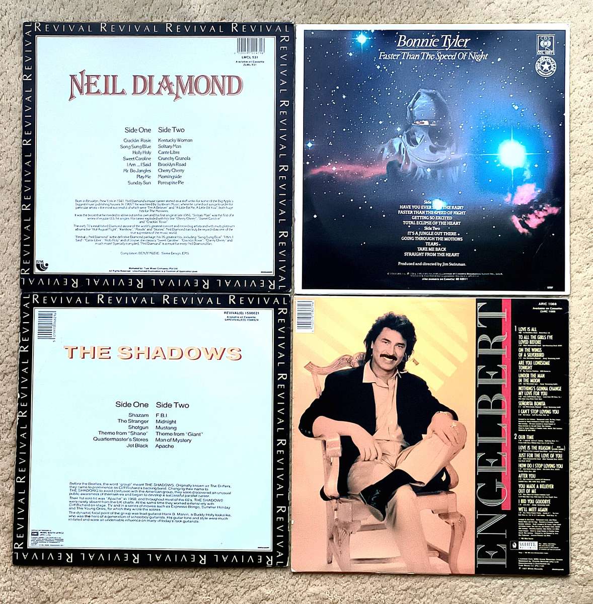 4 x Long play LP Vinyl. R1-start!! On Auction!! Still in very good condition!!