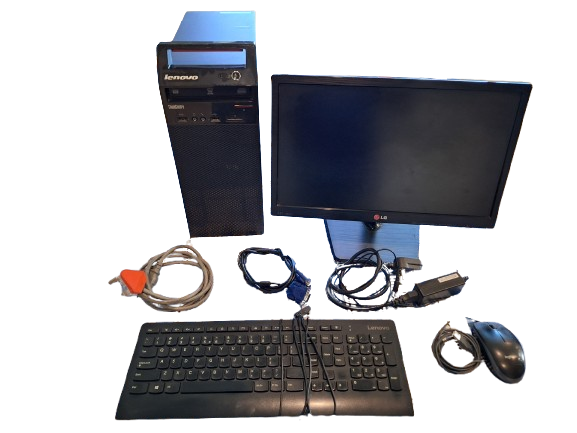 Lenovo Thinkcenter Tower with LG Monitor, Keyboard, and Mouse Combo