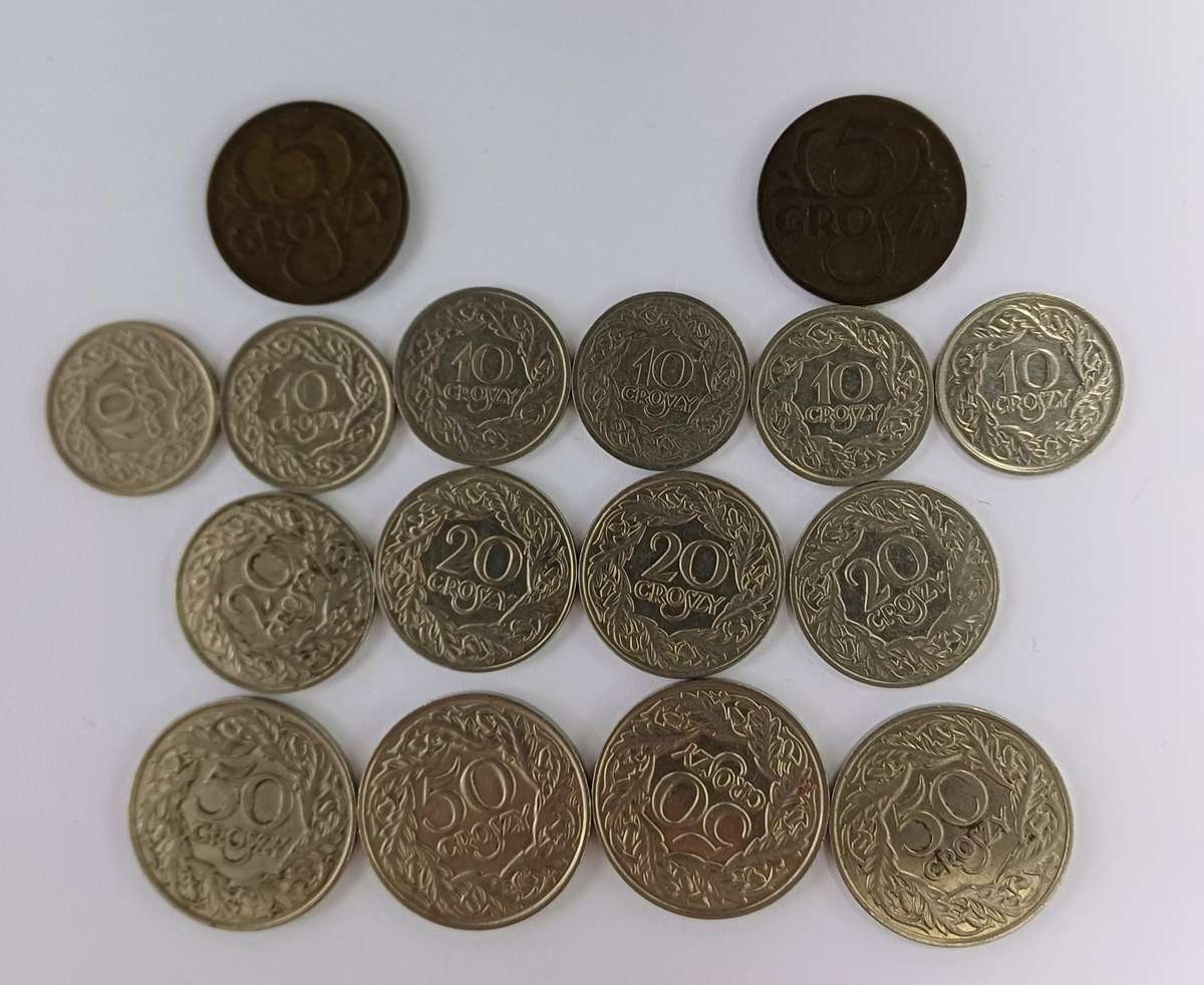 Poland 1923 5,10.20 & 50 Groszly coins