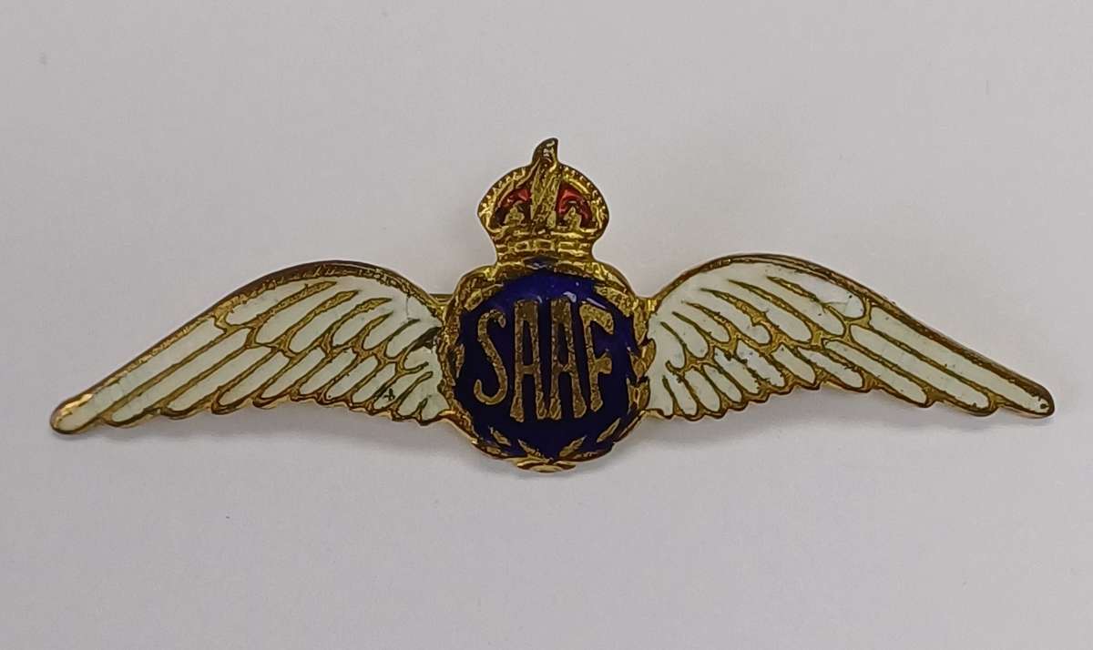 WW2 SAAF Pilots Wings, Metal Brooch
