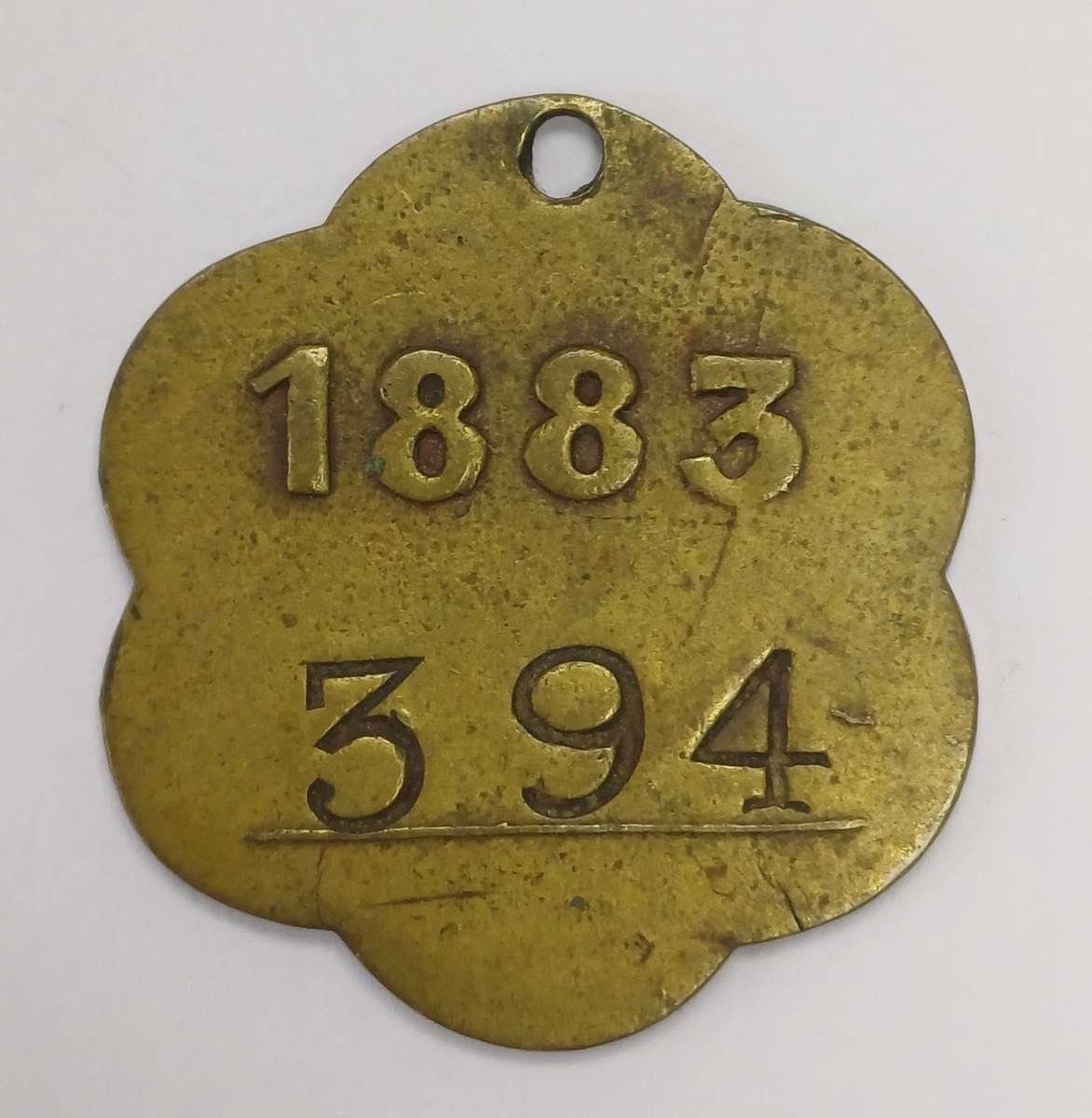 Grahamstown early licence disc, 1883 N0 394