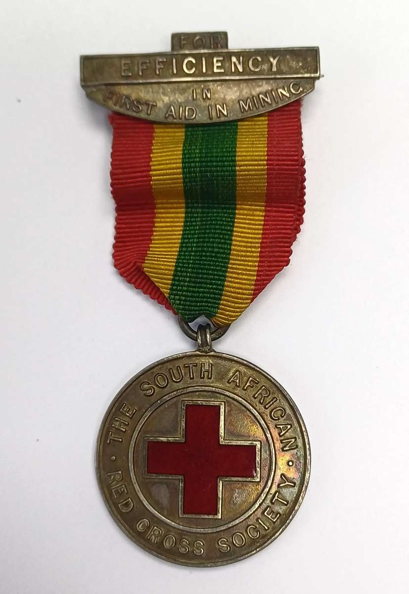 South African Red Cross Society Medal Efficiency in Fist Aid in Mining