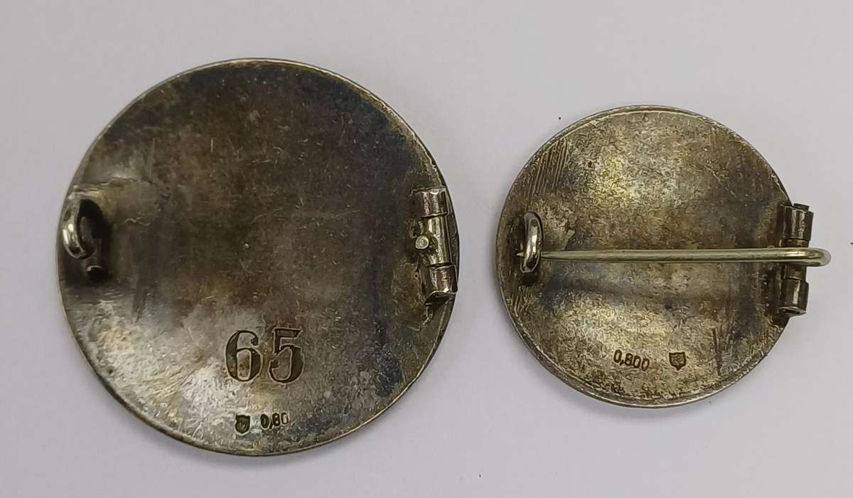 WWII Period Swiss Zurich School Badges (800) Silver