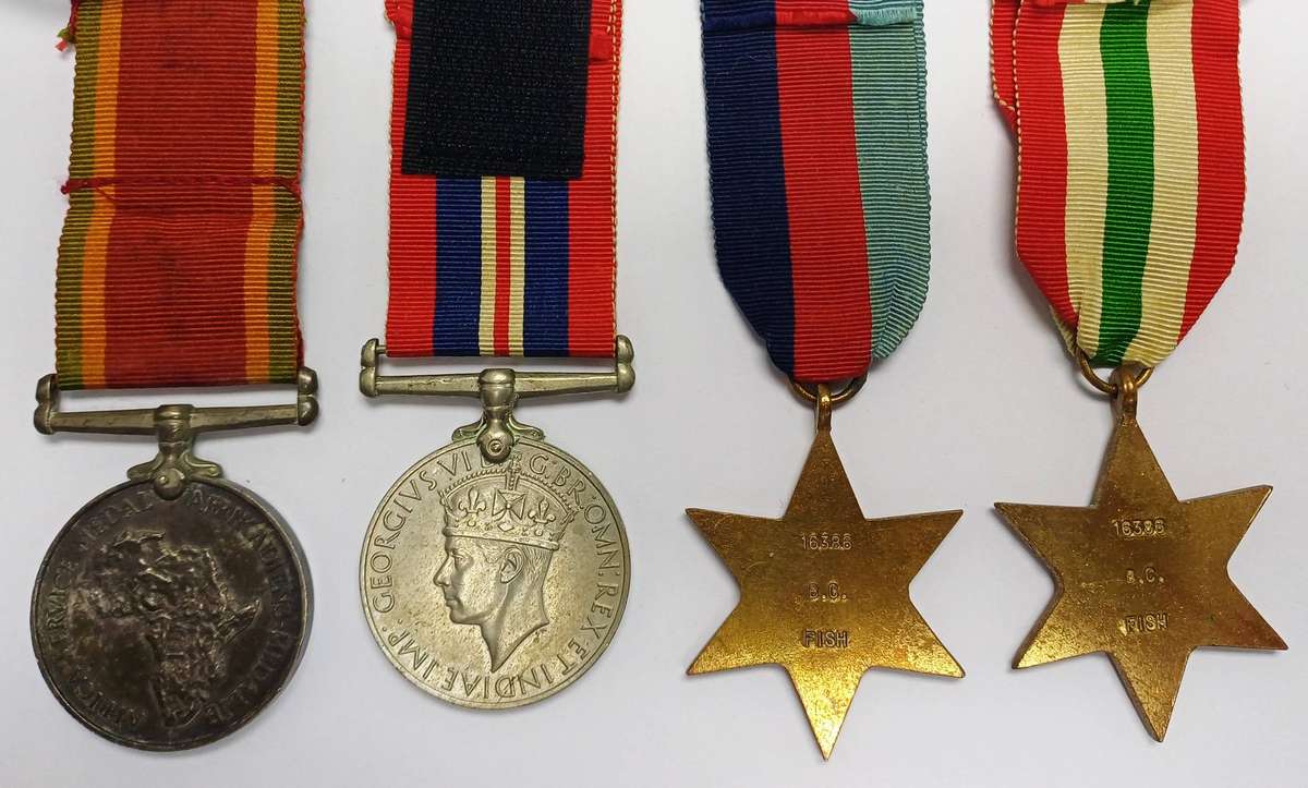 WWII Medal Group 16385 B. G. Fish (Mentioned in Dispatches)