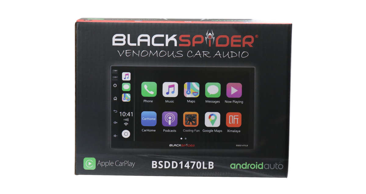 BlackSpider BSDD1470LB 2Din Wireless Apple CarPlay Android Auto Radio Long Base