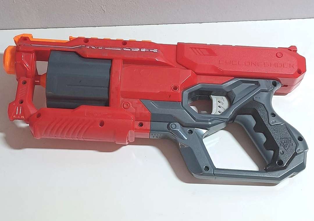 Nerf N-Strike Mega Cycloneshock Revolver Blaster Dart Red Gun Toy