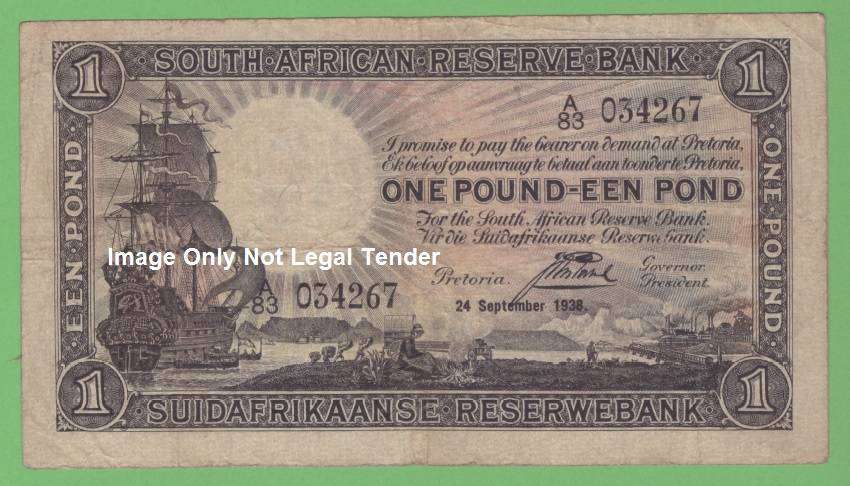 1938 ONE POUND POSTMUS BANK NOTE