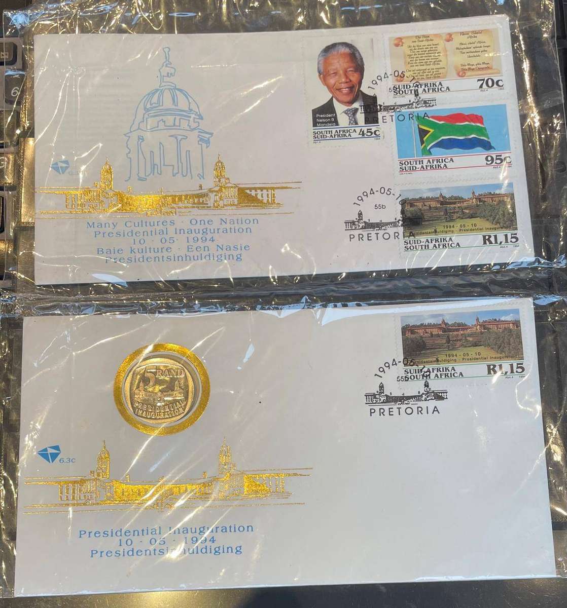 1994 Presidential Inauguration FDC w. R5 Coin Cover