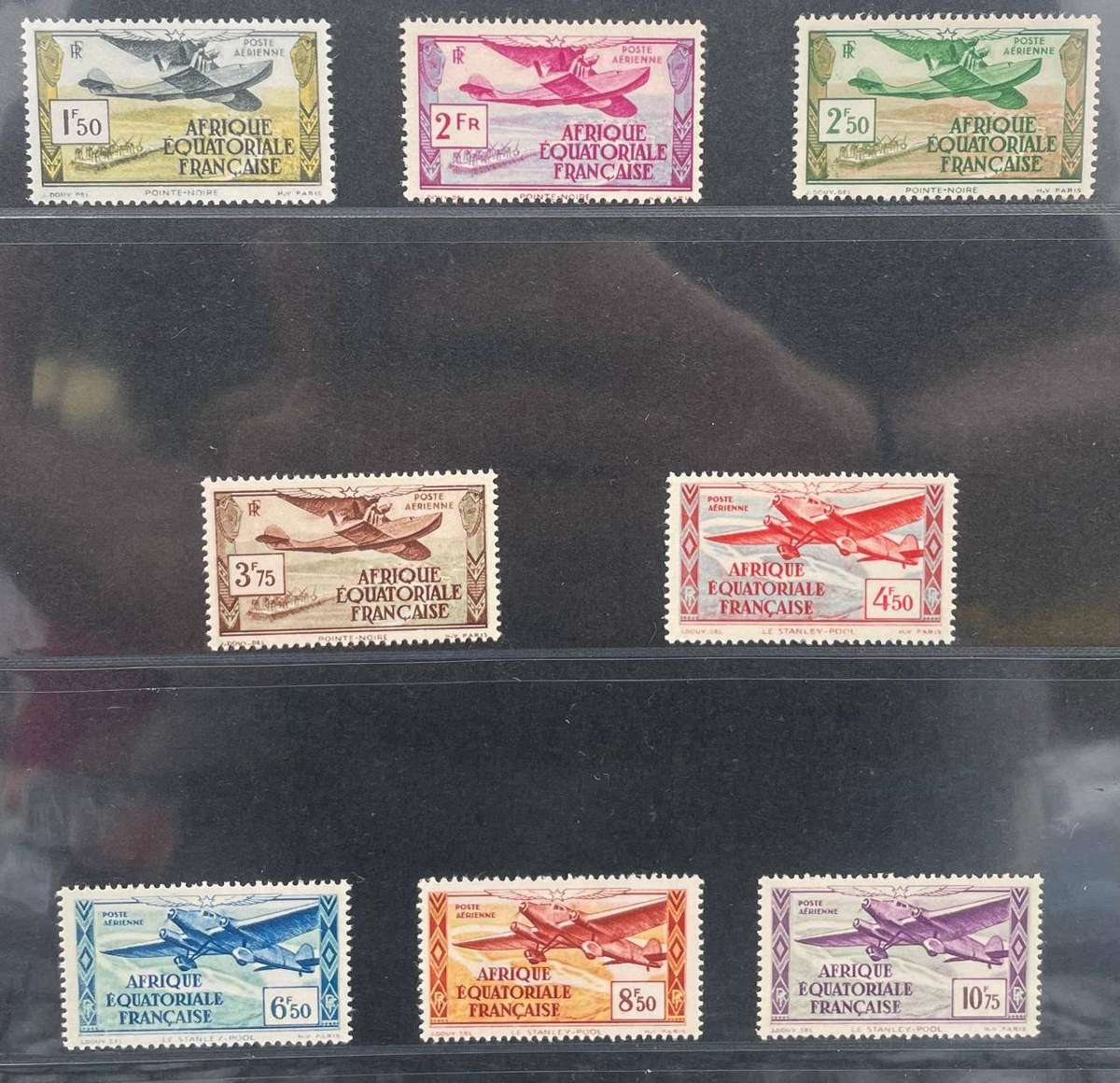 FRENCH EQUATORIAL AFRICA 1937 AIRMAILS COMPLETE SET MNH - SG 75-82