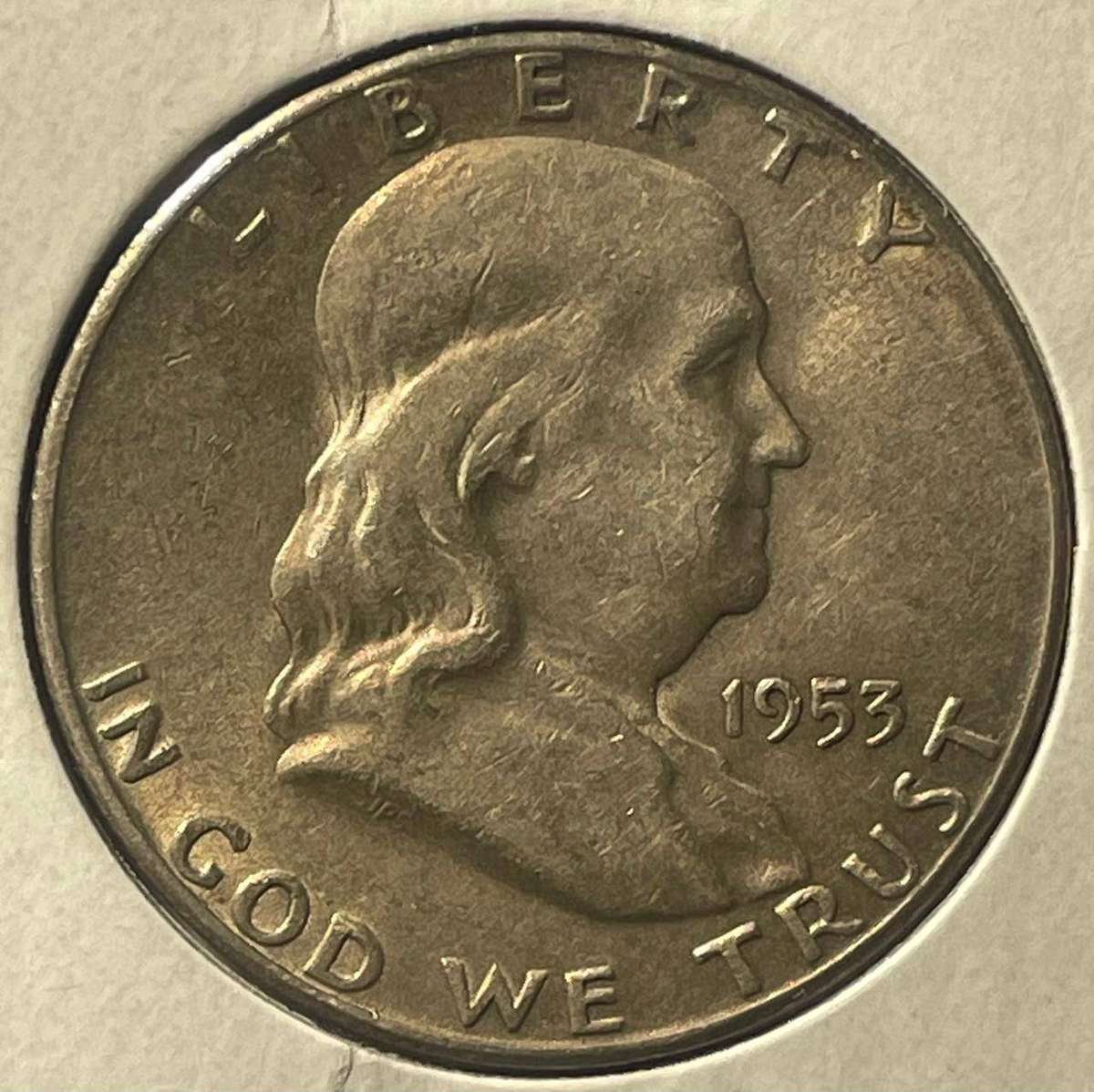 1953 FRANKLIN HALF DOLLAR 50C SILVER COIN 0.90%