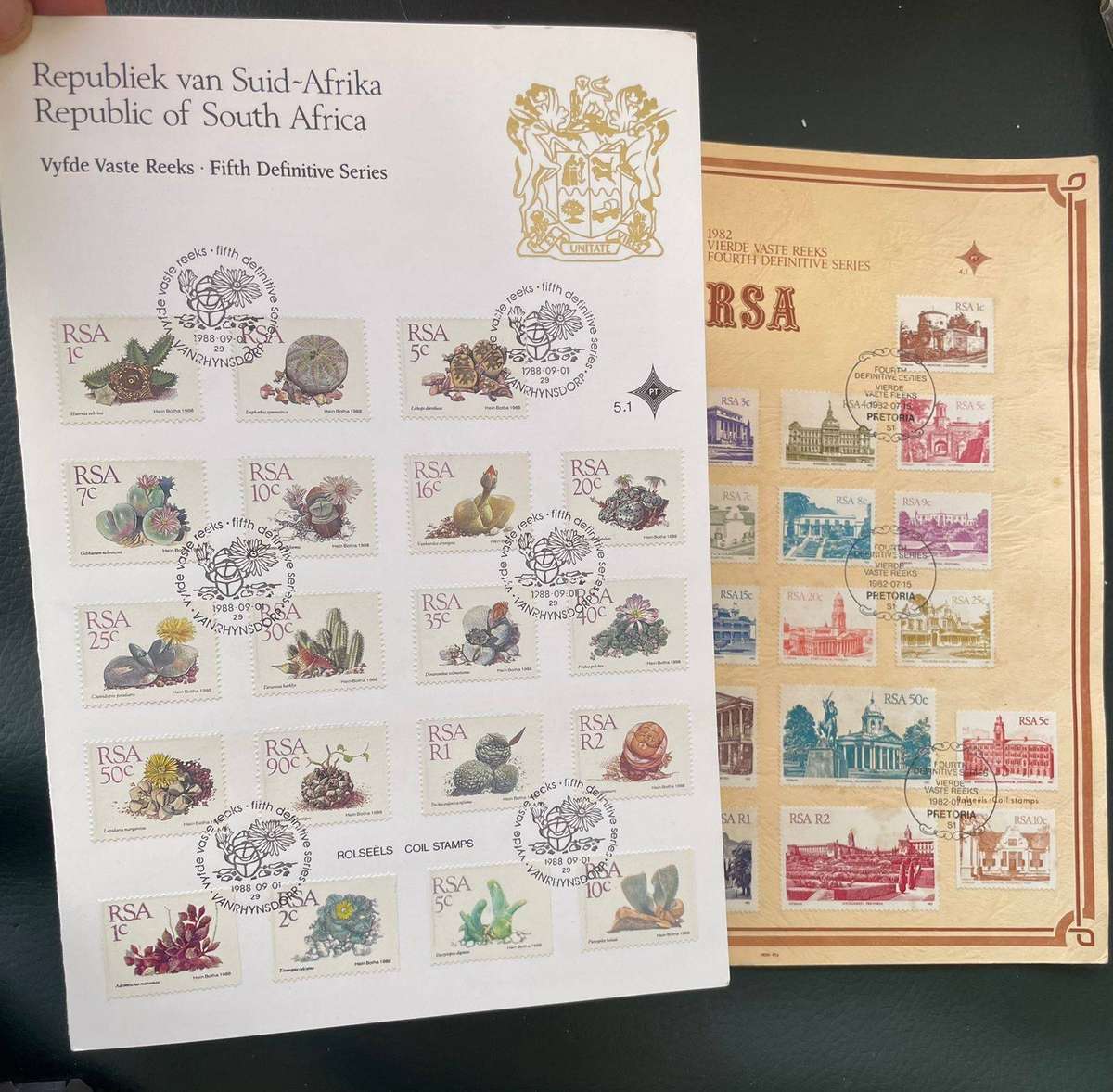 RSA 54 X FDC'S 1998-2001 - NO.S 6.11 TO 7.8 + 4TH & 5TH DEF. SERIES FDC'S