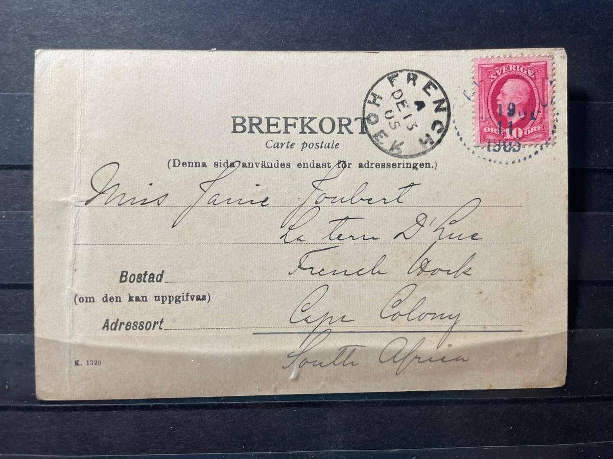 CAPE COLONY 1905 FRENCH HOEK CDS ON PC FROM SWEDEN