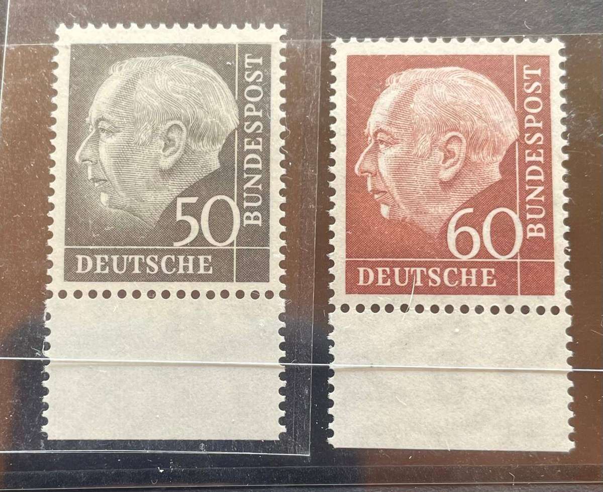 Germany 1954 MNH** 50 & 60 Pf with Schlegel Certificate Theodore Heuss