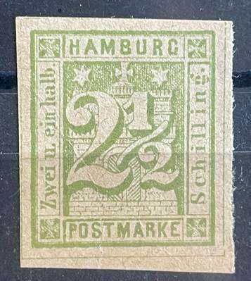 GERMANY 1864 HAMBURG - Michel 9 - 2 ½ d MINT * CV 180 EURO R3720
