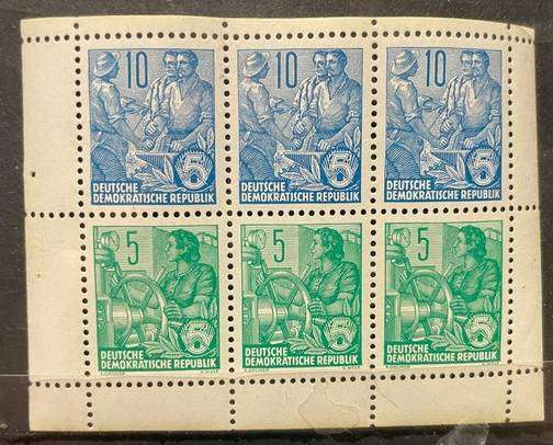DDR EAST GERMANY - Mi. #H-Blatt 4A MNH & H-Blatt 6 Used booklet stamp panes! CV 115.00 EURO / R2375