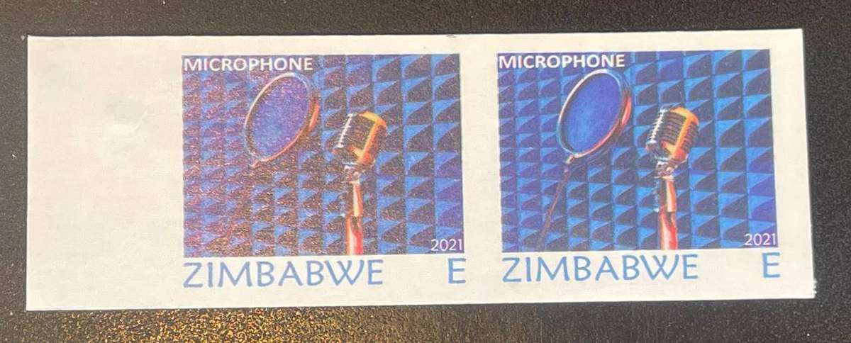 ZIMBABWE VARIETY 2021 MNH IMPERF MARGINAL PAIR WITH MISSING VALUE