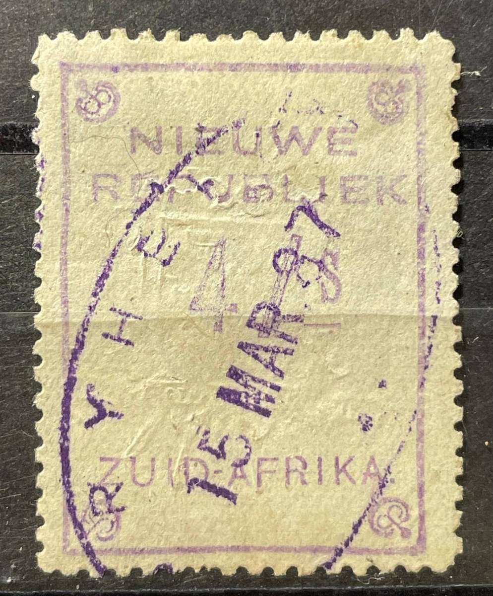 NIEUW REPUBLIEK - 1887 - 4 SHILLINGS USED VRYHEID 15/03/1887