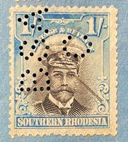 1924 S. RHODESIA - 3 / BLUE & BROWN USED + 1 / (SACC 10) + 6d (SACC 7)
