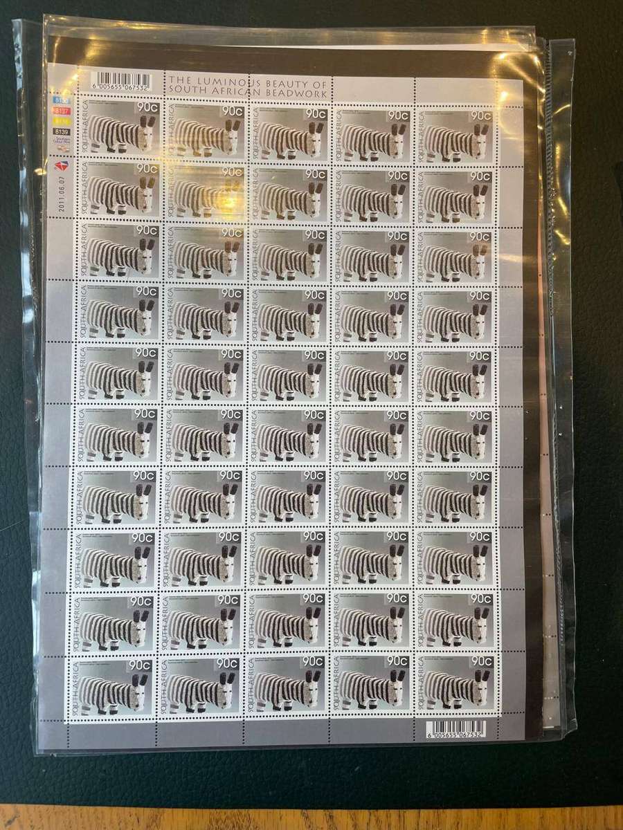 SA 2005-2016 - 13 FULL MNH SHEETS - 11 X BEADWORK & 2 X FISHES