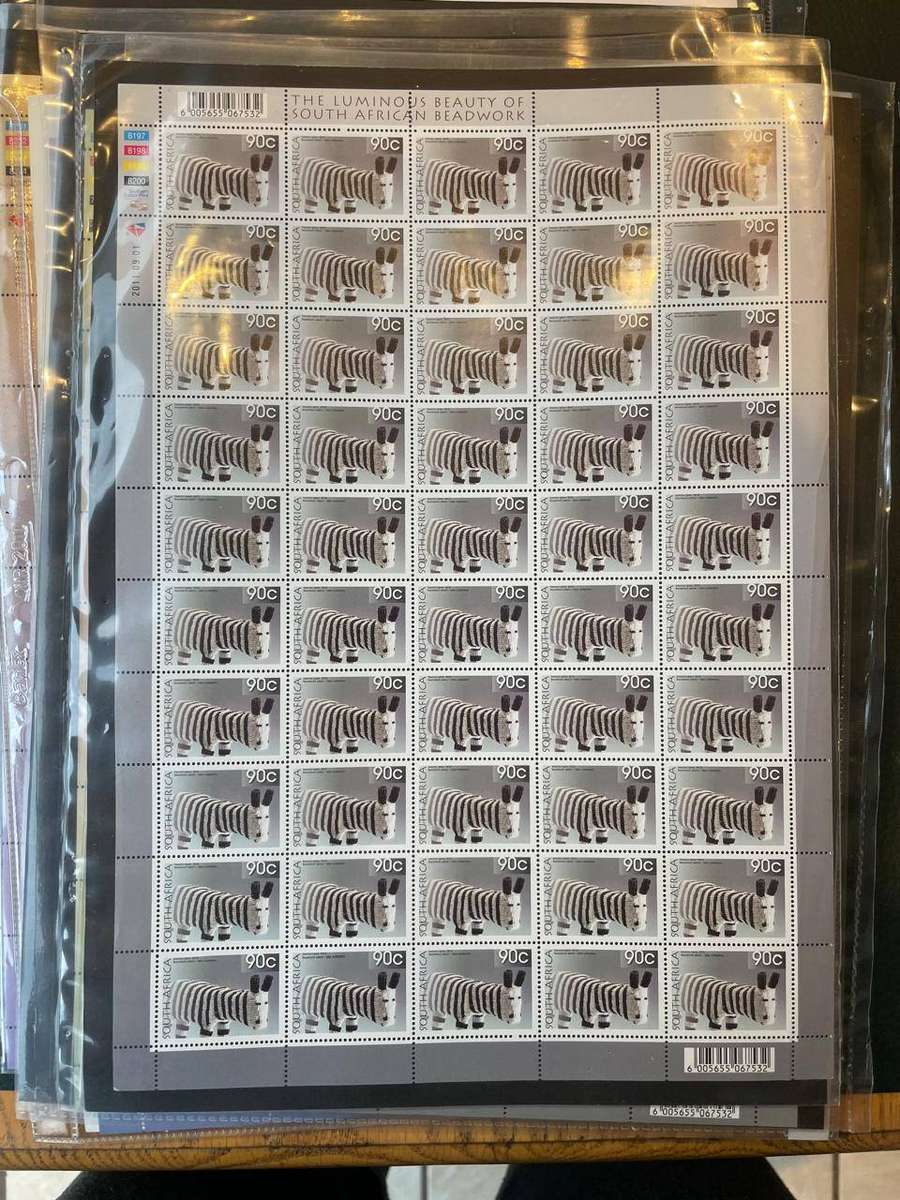 SA 2005-2016 - 13 FULL MNH SHEETS - 11 X BEADWORK & 2 X FISHES