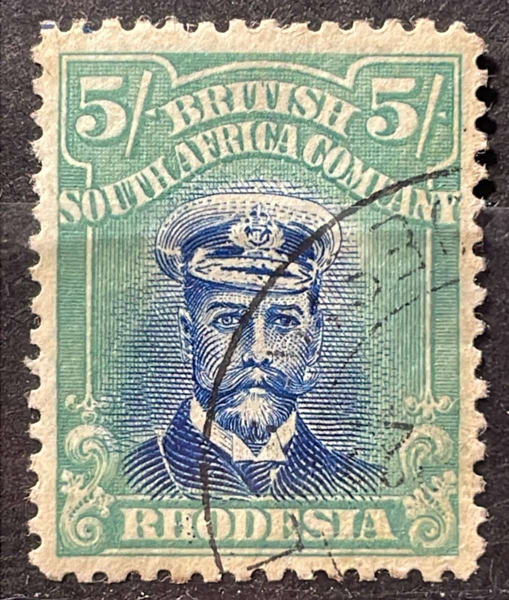 RHODESIA 1913 - 5/ - SACC 238 - DIE 2 PERF 14 USED - CV R2000+