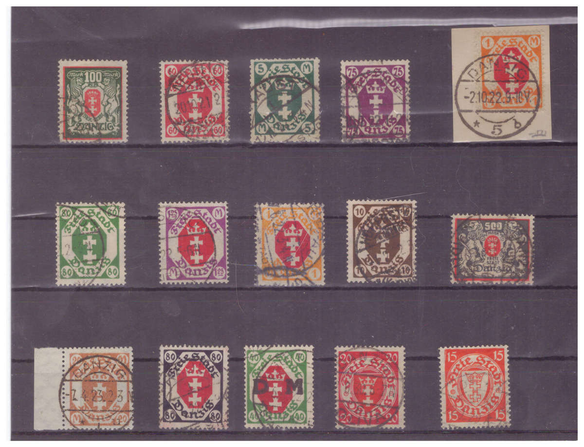 GERMANY DANZIG 15 X USED SINGLES - HIGH CV EURO 70+ / R1350