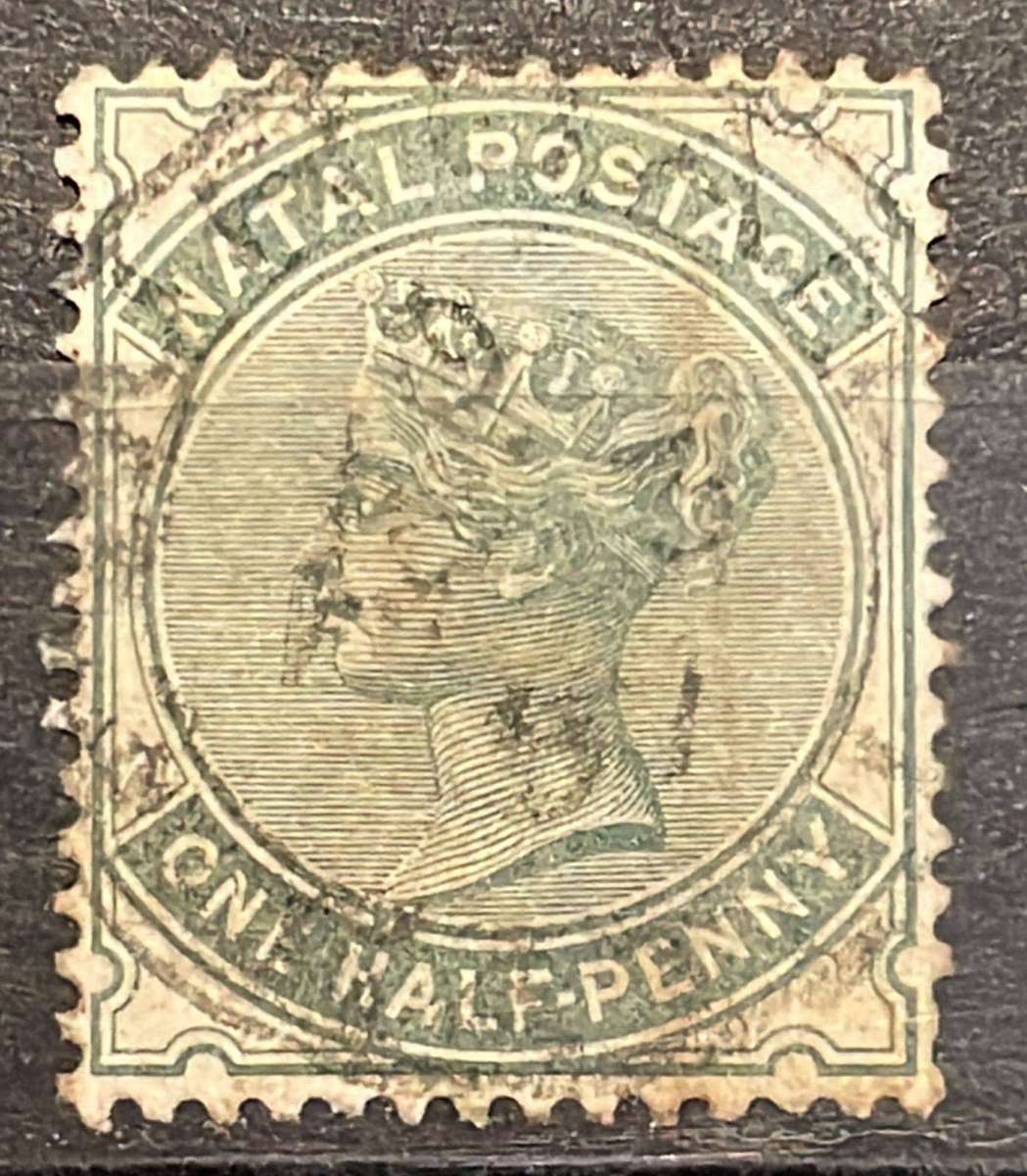 NATAL 1882-89 - ½d BLUE GREEN - SACC 94 USED - CV R300
