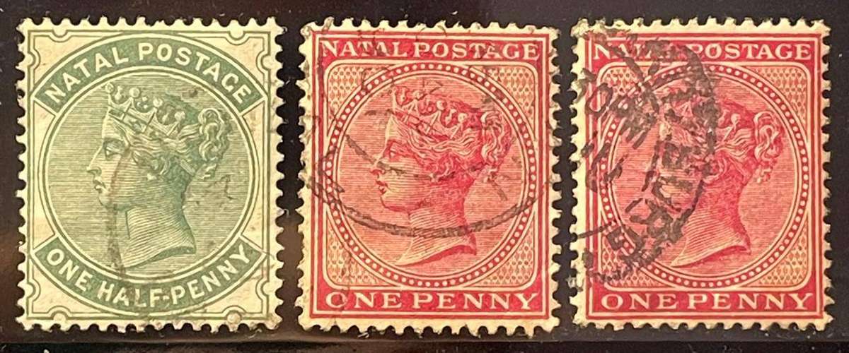 NATAL - QV SELECTION 1880'S - 1890'S - VFU - 15 STAMPS