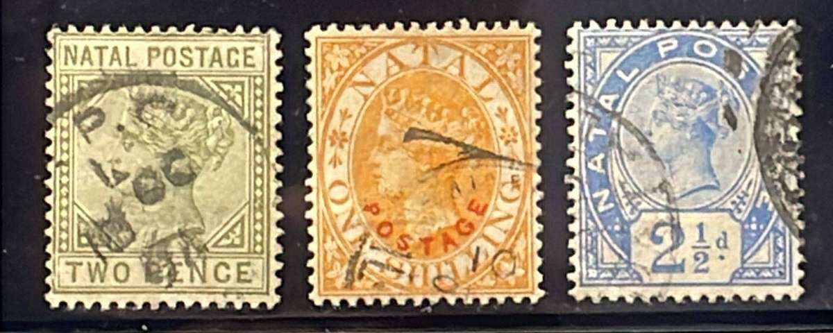 NATAL - QV SELECTION 1880'S - 1890'S - VFU - 15 STAMPS