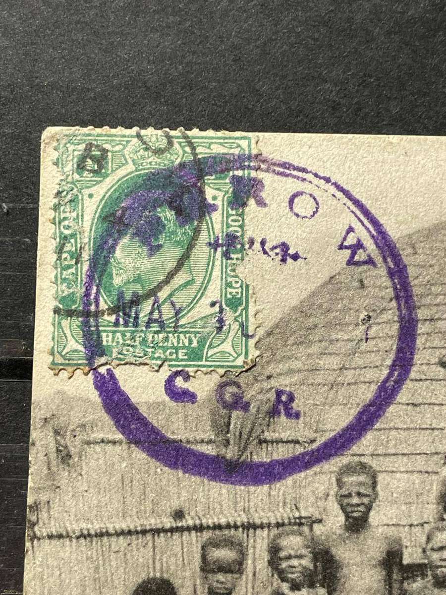 CGH - 1911 - PAROW STATION CDS CAPE GOVT. RAILWAYS ON INTERESTING PC - ZULUS IN KRAAL