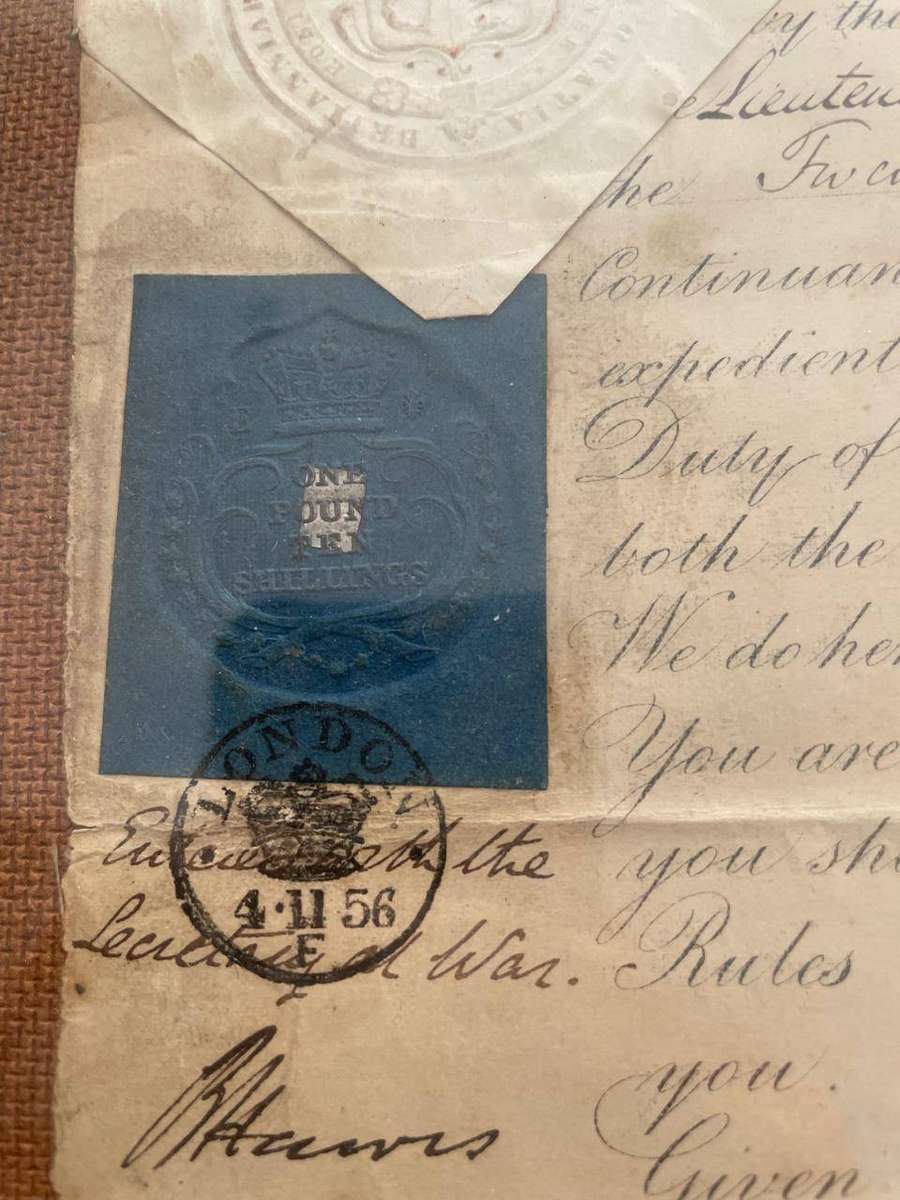 QUEEN VICTORIA SIGNED MILITARY COMMAND DOCUMENT 10 APRIL 1856