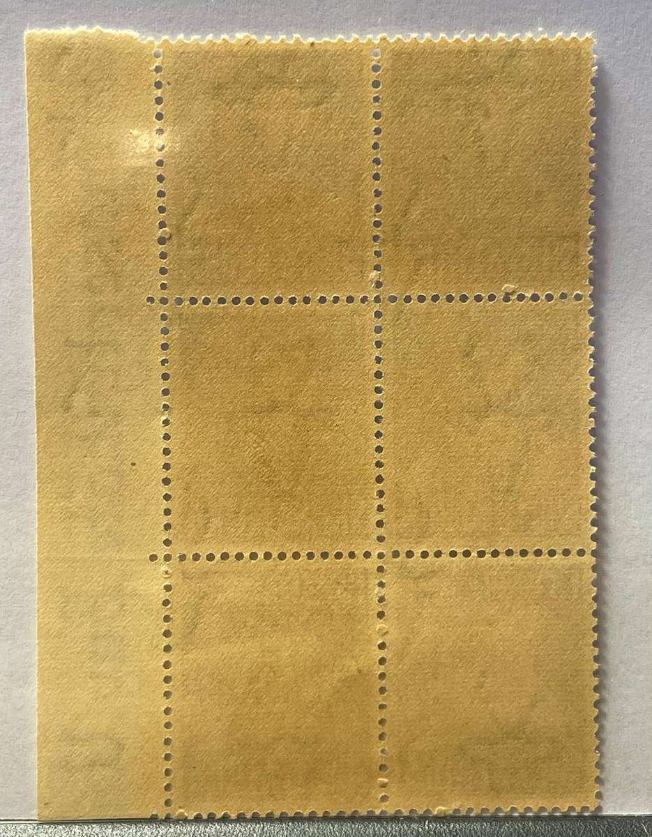 SA 1943 - 1S 3d OLIVE BROWN SIGNALLER - MARGIN BLOCK OF 6 MNH **