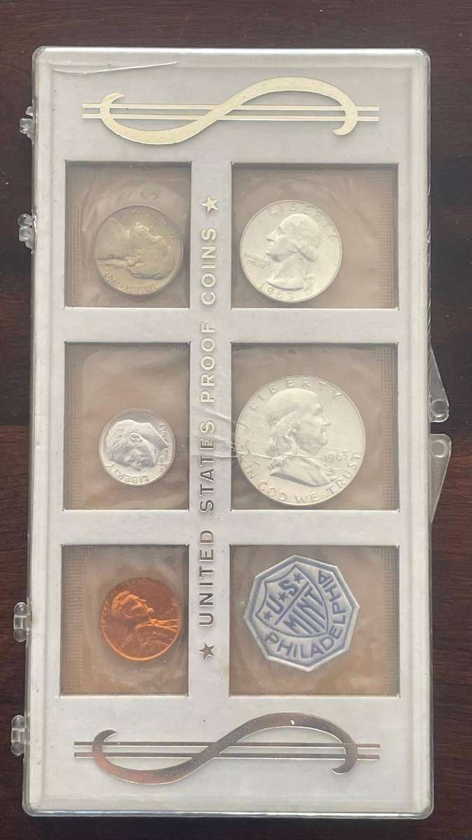 USA 1963 PROOF SILVER COIN SET IN US MINT BOX WITH SEALED COINS