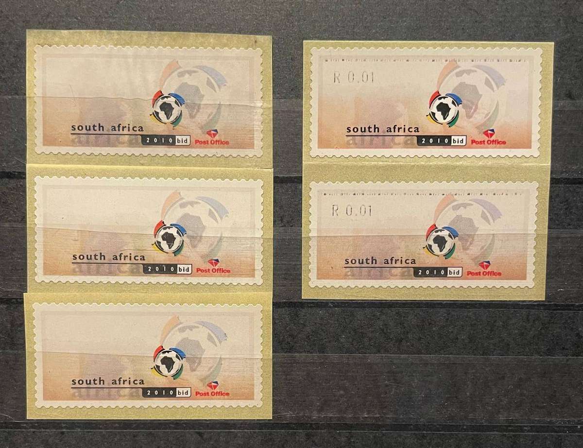 SA 2004 VIRTUAL STAMP FERROPRINT - 5 X FRANKED / NON FRANKED EXAMPLES