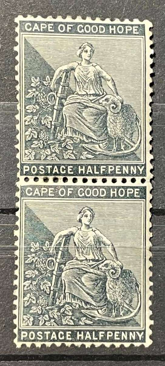 CAPE COLONY - 1884 "SEATED HOPE" (NO OUTER FRAME) - HALF PENNY PAIR MNH