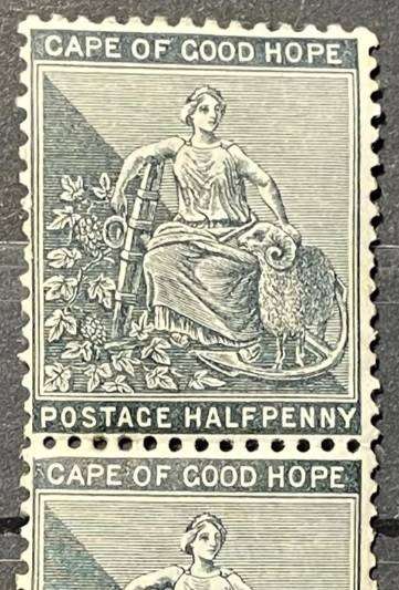 CAPE COLONY - 1884 "SEATED HOPE" (NO OUTER FRAME) - HALF PENNY PAIR MNH
