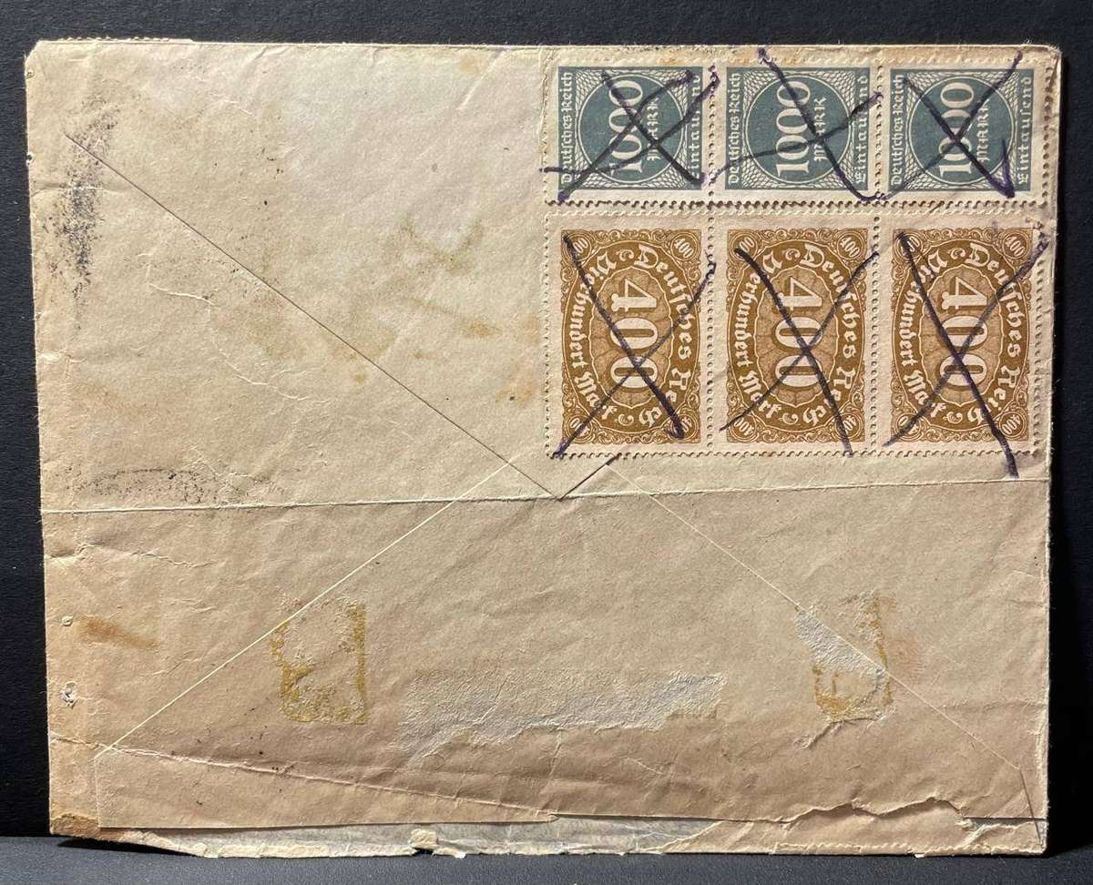 GERMANY - CV 100 EURO - 1923 LEIPZIG TO DRESDEN TRAIN COVER ZUG 1512 CV R2100