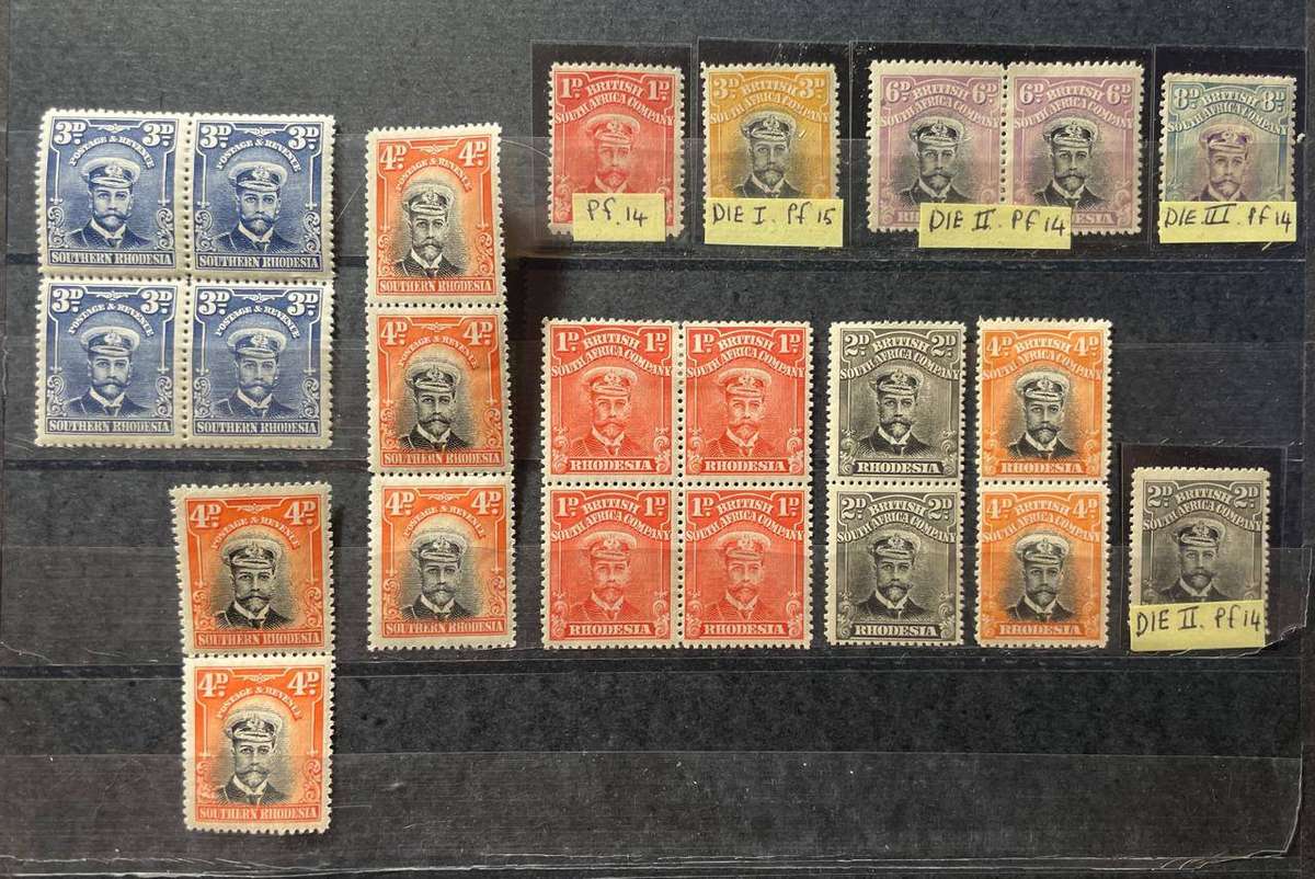 RHODESIA - 1913 & 1924 KGV BLOCKS AND PAIRS - MNH & MM PART 2