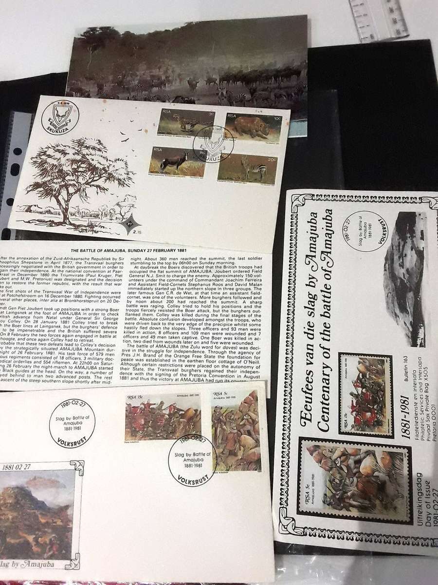 FDC's with mini sheets and stamps in ring file. Please see photos.