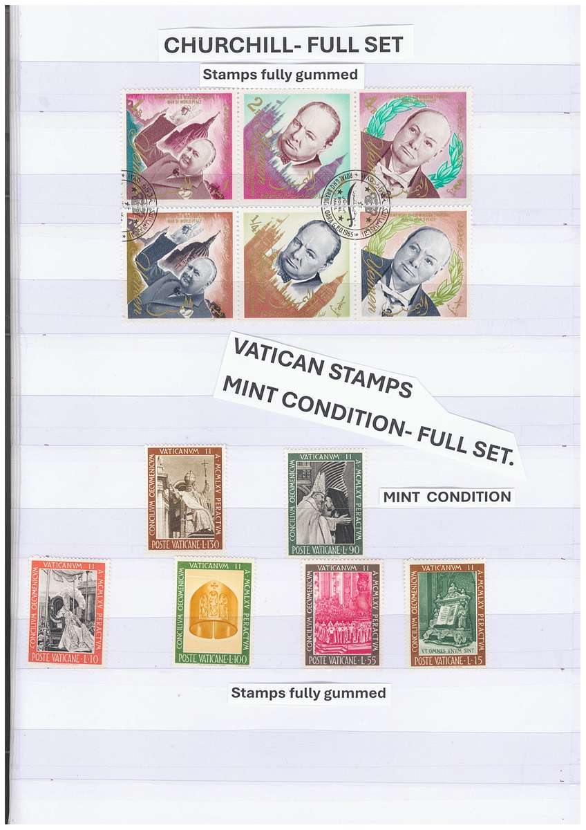 STAMP STOCK BOOK- with Very High Value Stamps. Lots in MINT cond. 10 side Book. Sleeves. Not hinge.