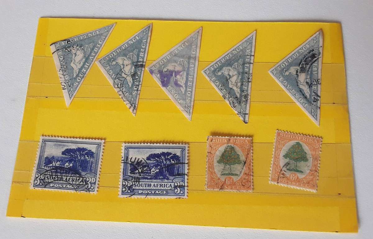 WATERMARK TRIANGLES- 5 Light blue triangles. Light orange tree. Combine with my other listings